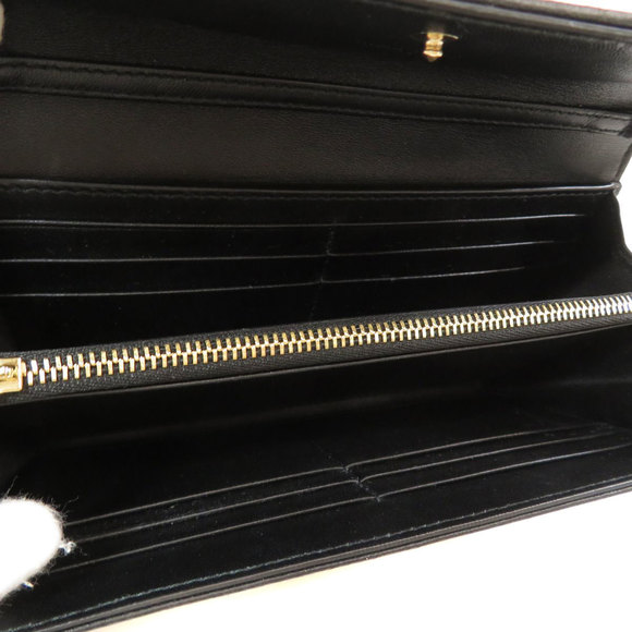 Christian Dior Logo Metal Fittings Chain Long Wallet Coin Purse Leather - Picture 5 of 10